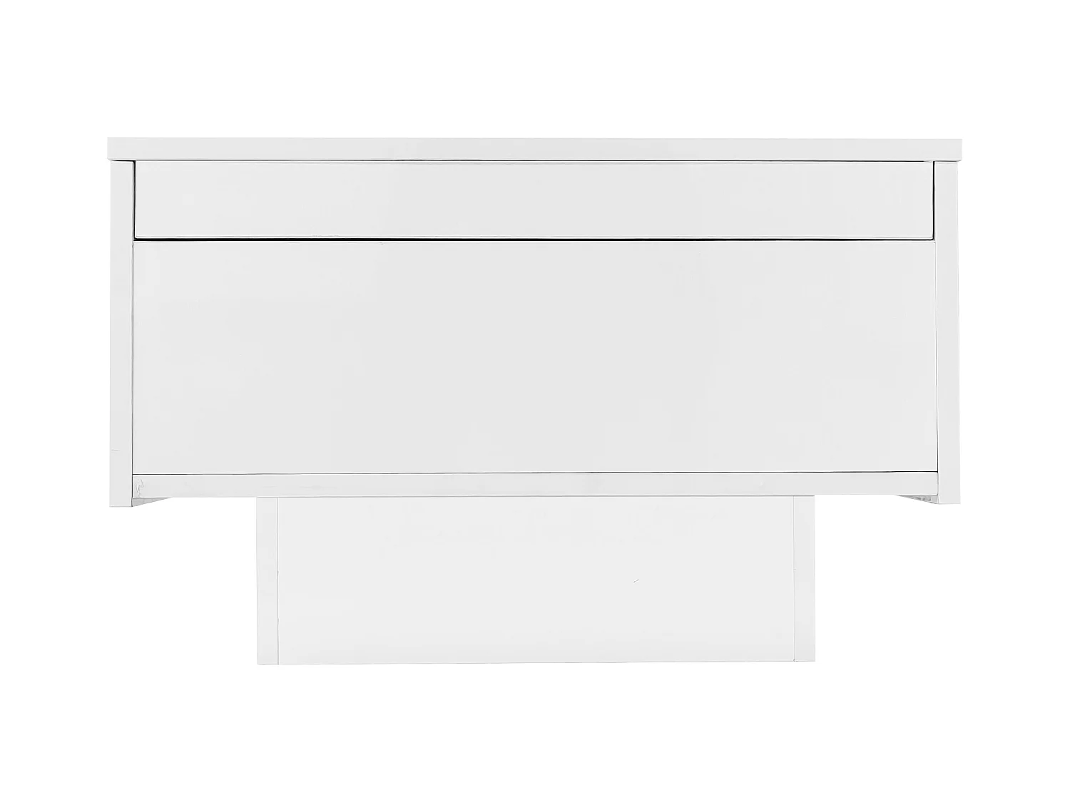 Uitschuifbare salontafel met 2 lades en 2 verborgen vakken - 100 x 55 x 35 cm - spaanplaat - glanzend wit