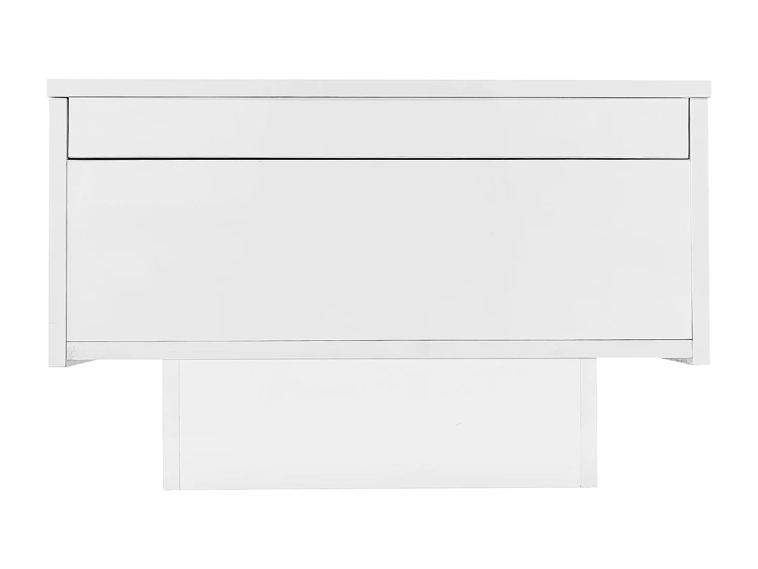 Uitschuifbare salontafel met 2 lades en 2 verborgen vakken - 100 x 55 x 35 cm - spaanplaat - glanzend wit