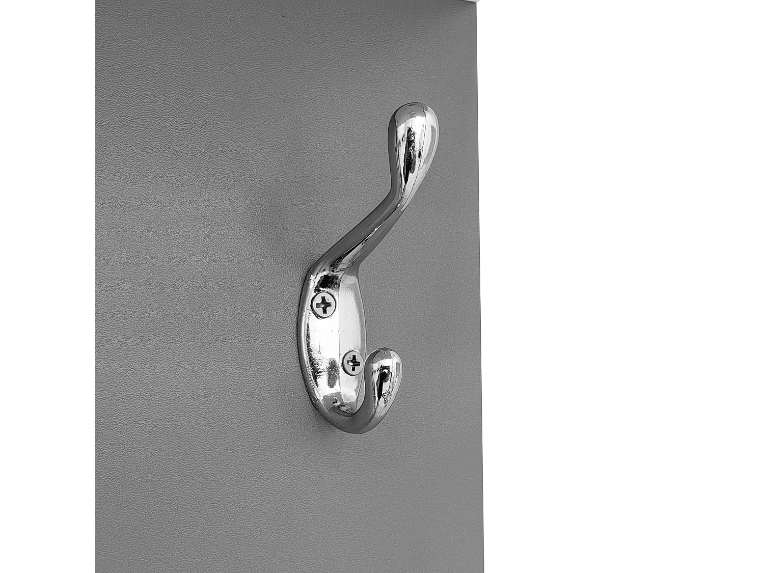 Ensemble porte-manteau mural + meuble à chaussures + miroir - Panneau de particules - Gris + blanc