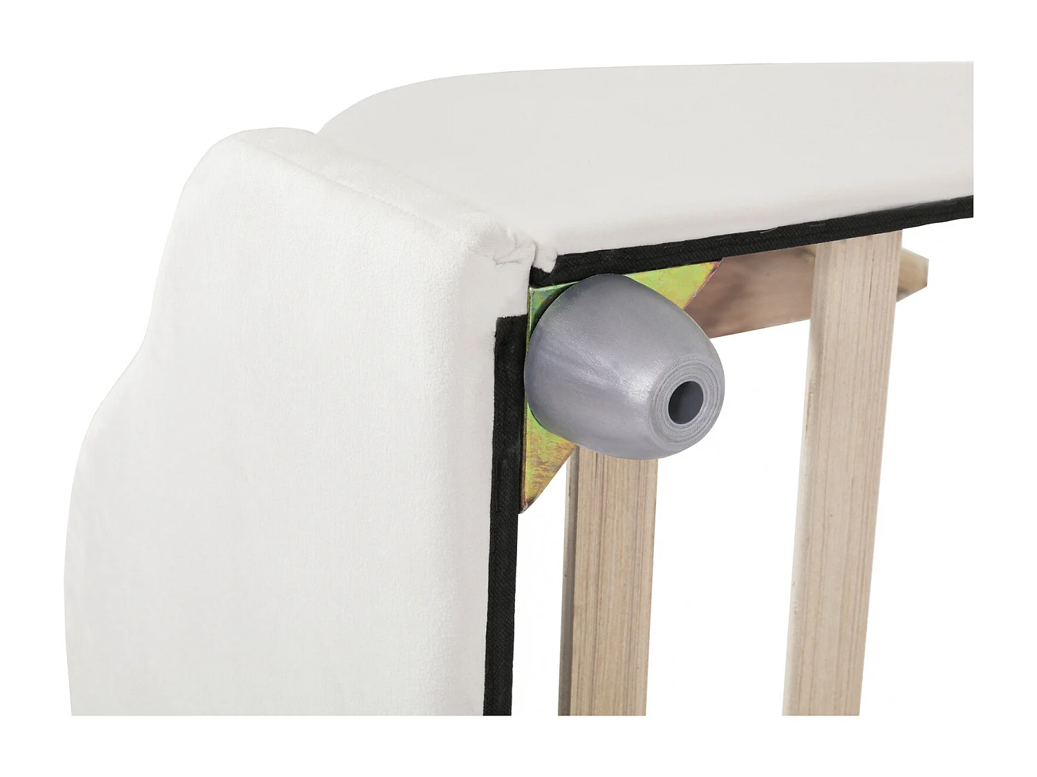 Cama individual 90x200cm, cama de criança com estrado de ripas e cabeceira e peseira em forma de nuvem, cama em veludo bege