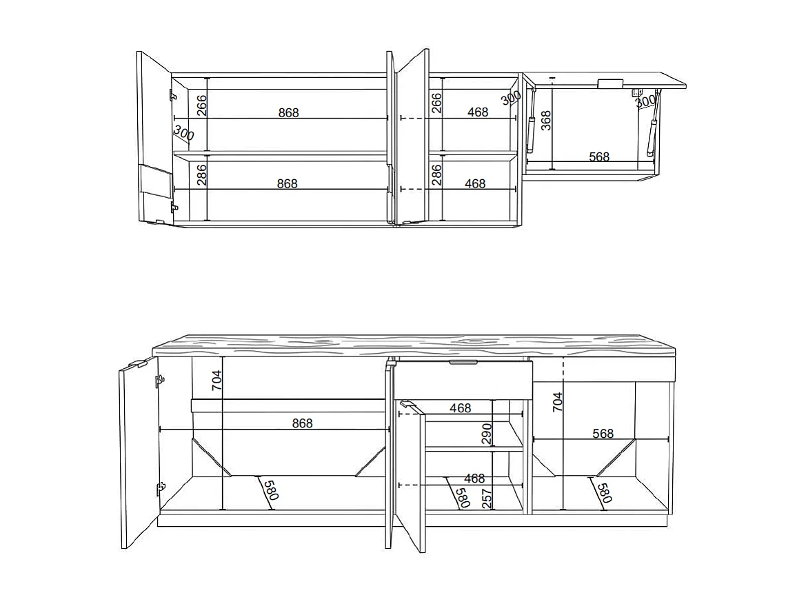 Cuisine complète - Avec plan de travail 200 cm - Beige et Naturel - CARMEO