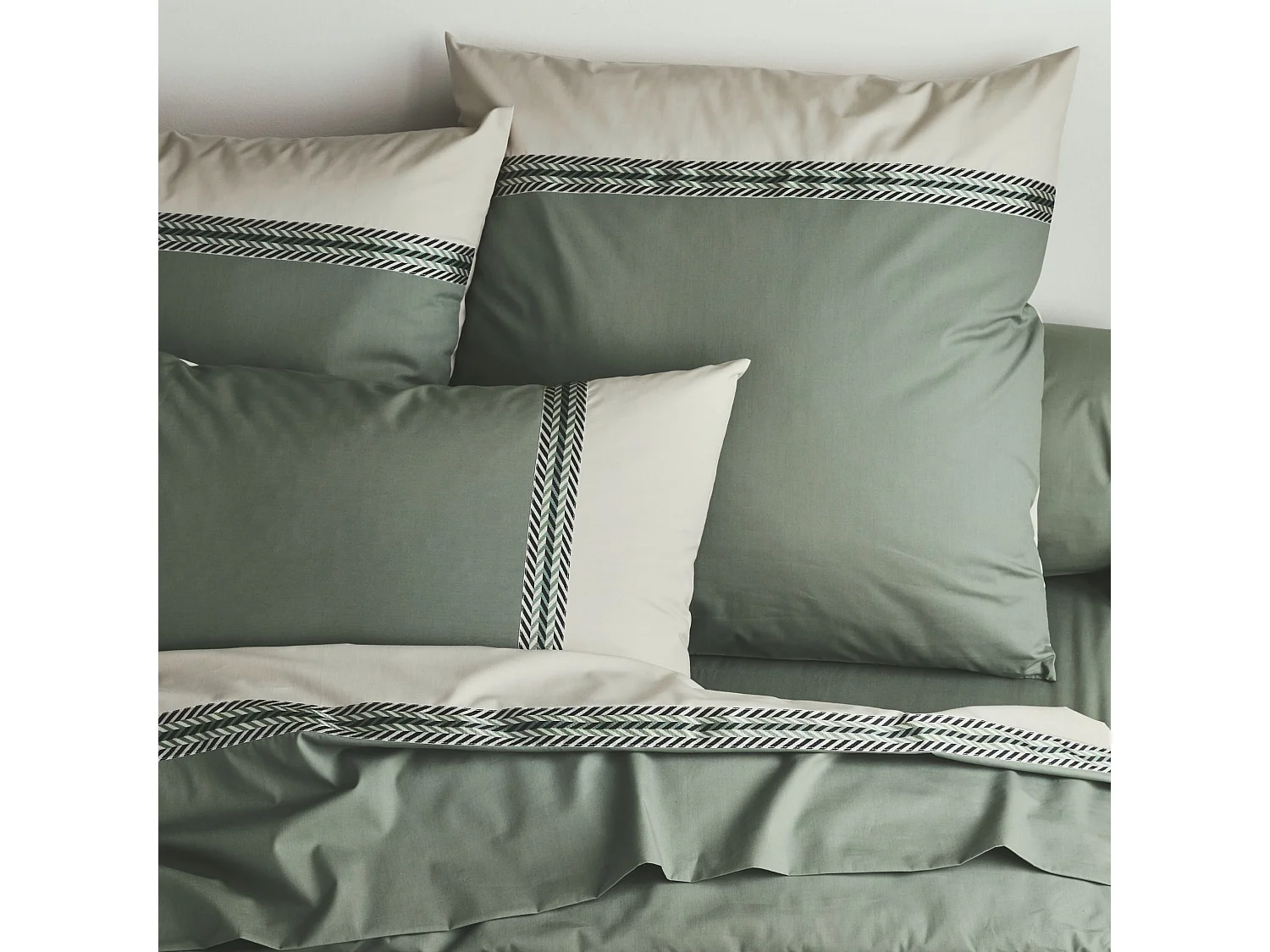 Parure de lit Noa Kaki - Tradilinge 260x240