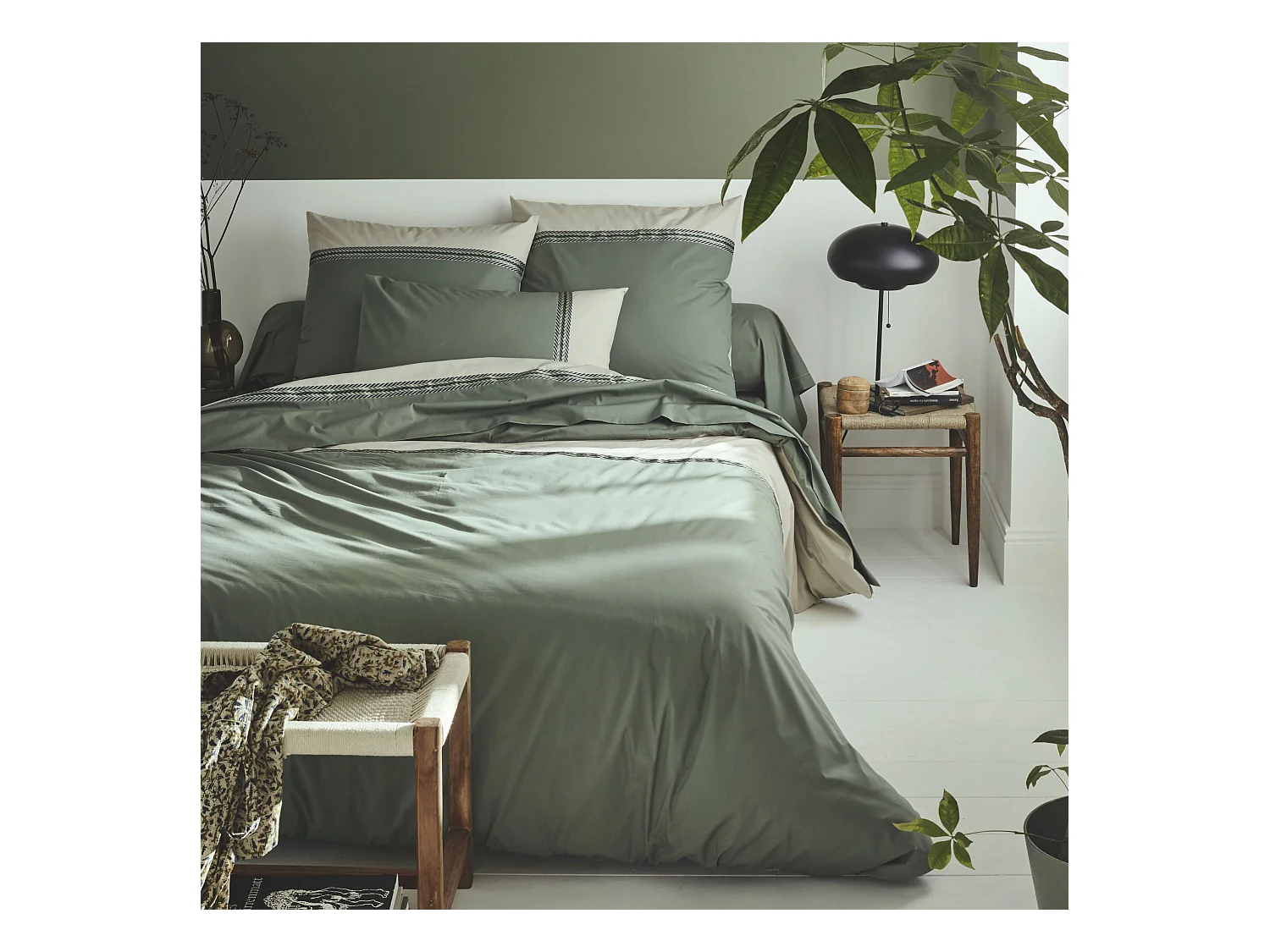 Parure de lit Noa Kaki - Tradilinge 240x220