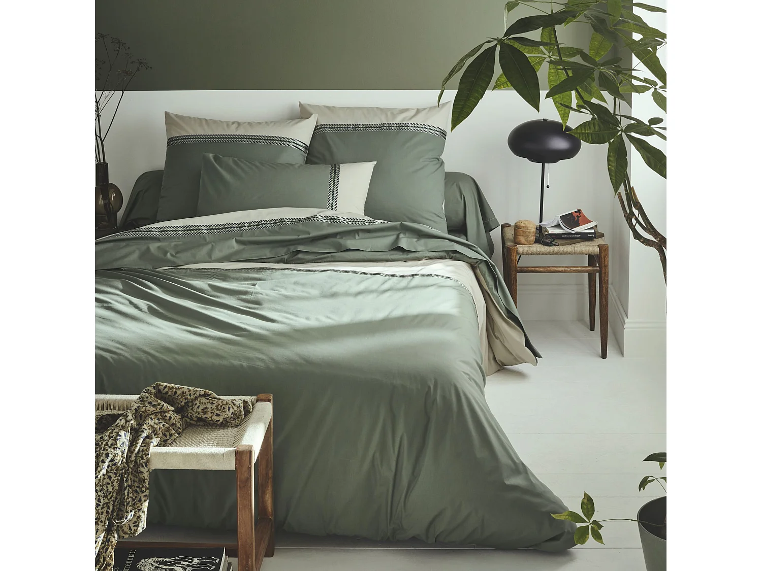 Parure de lit Noa Kaki - Tradilinge 240x220