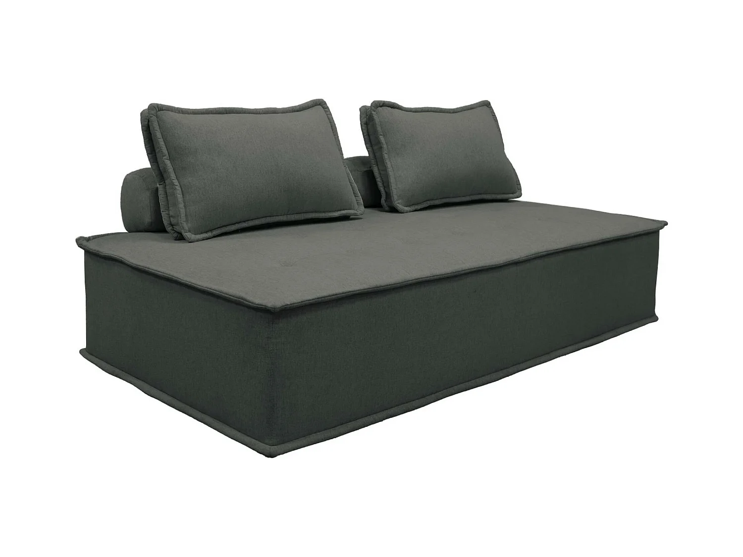 Chauffeuse 2 places pour canapé modulable tissu capitonné gris