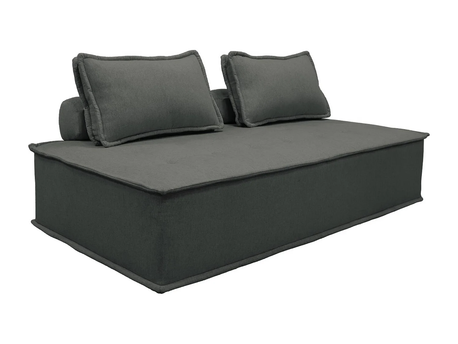 Divano modulare, 2 posti, grigio scuro