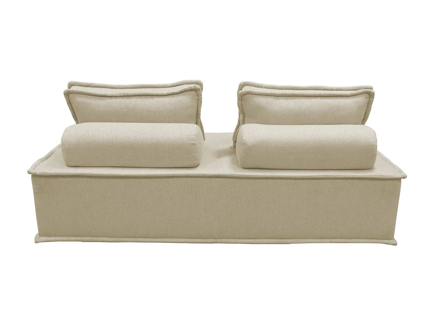 Chauffeuse 2 places pour canapé modulable tissu capitonné beige