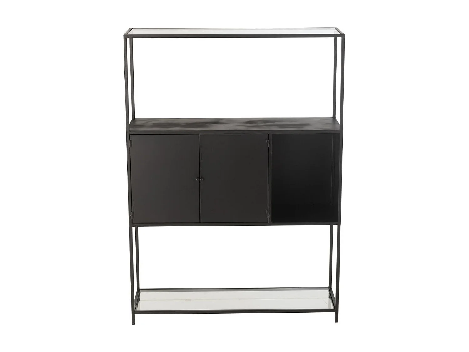 Étagère 2 Portes en Métal "Maryanne" 126cm Noir