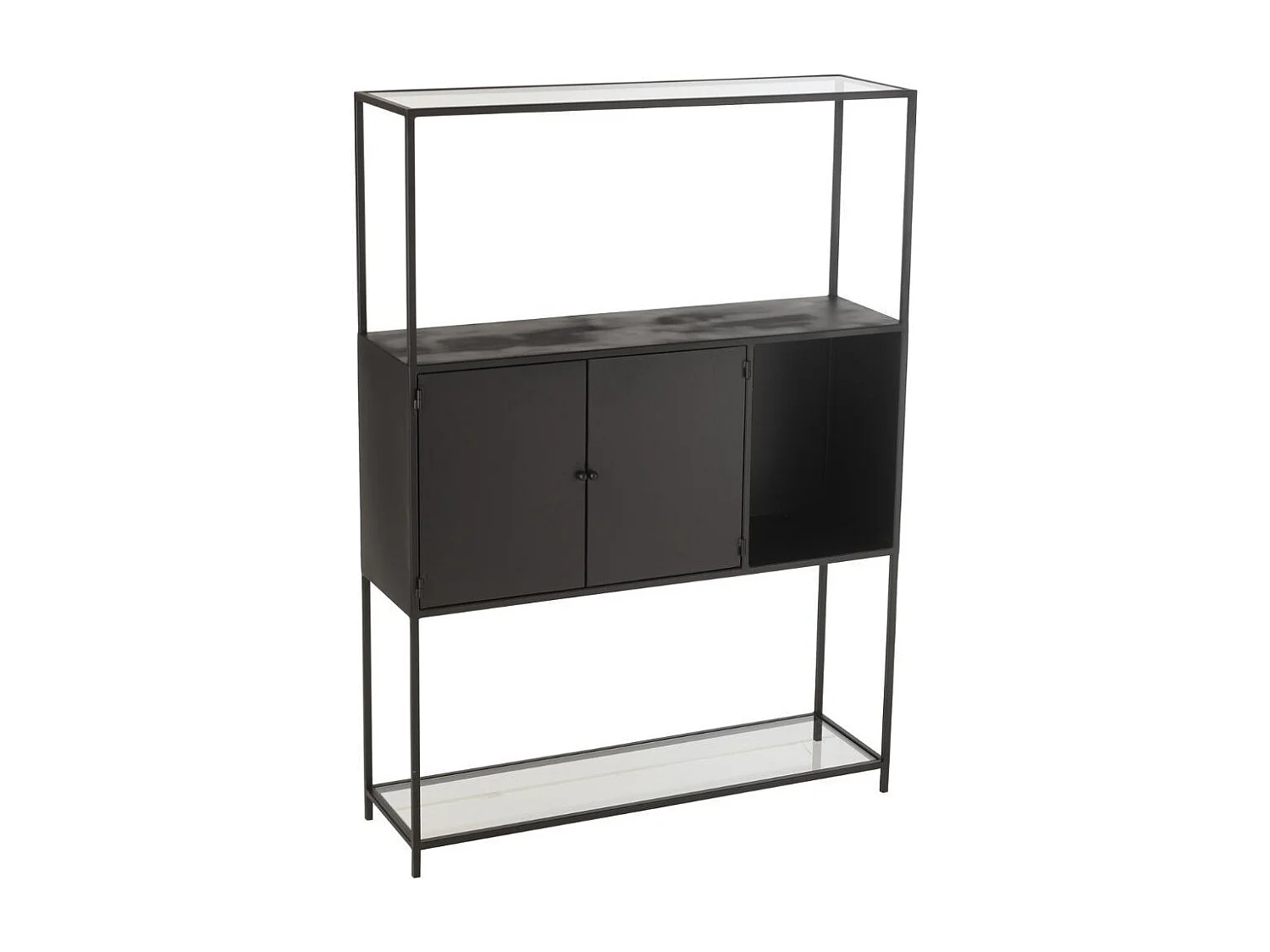 Étagère 2 Portes en Métal "Maryanne" 126cm Noir