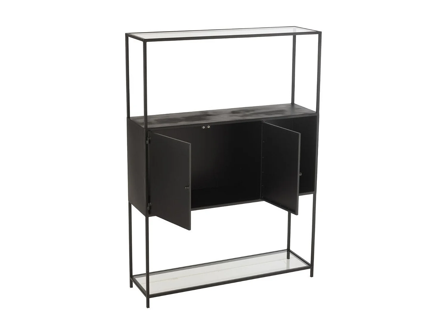 Étagère 2 Portes en Métal "Maryanne" 126cm Noir