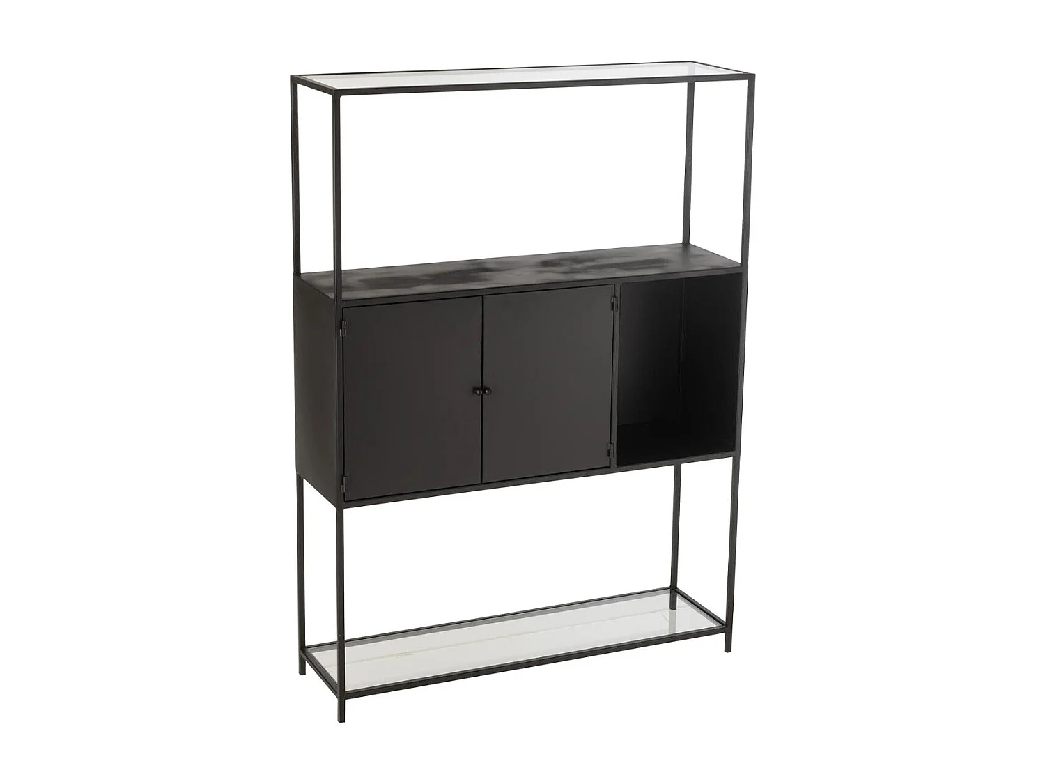 Étagère 2 Portes en Métal "Maryanne" 126cm Noir