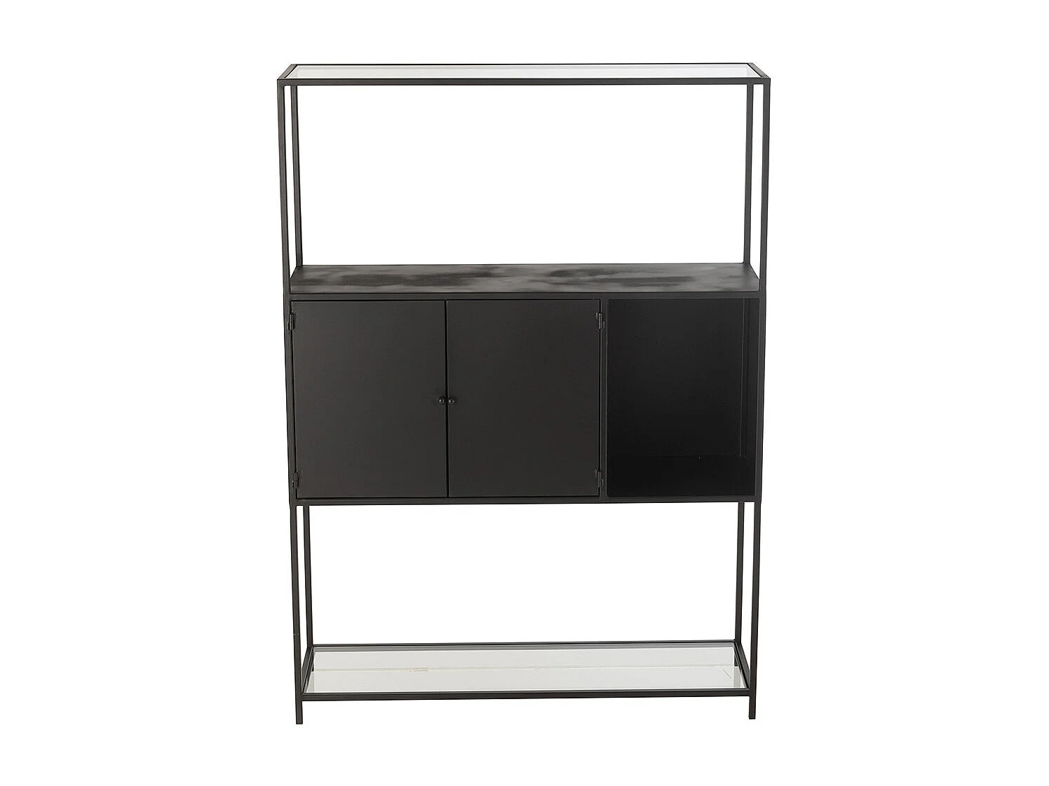 Étagère 2 Portes en Métal "Maryanne" 126cm Noir