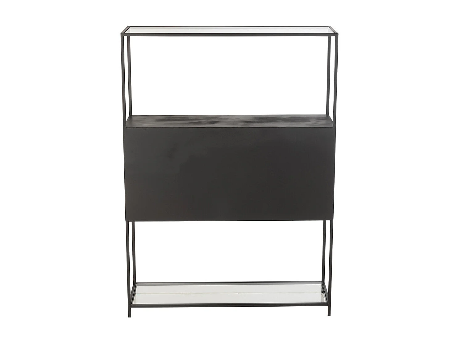 Étagère 2 Portes en Métal "Maryanne" 126cm Noir