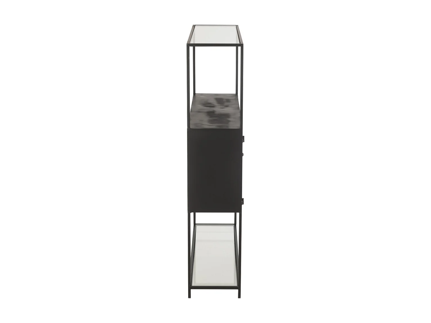 Étagère 2 Portes en Métal "Maryanne" 126cm Noir