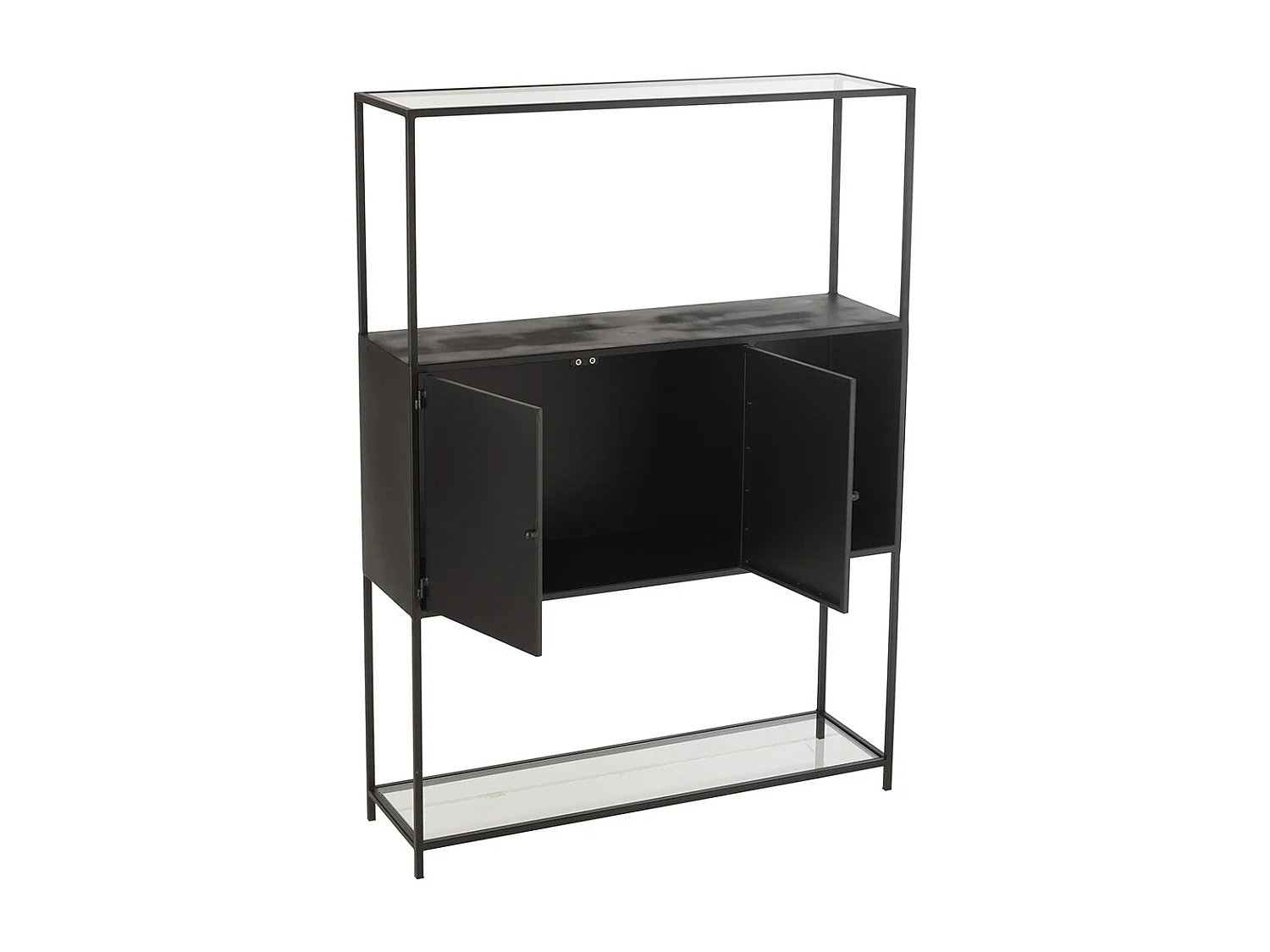 Étagère 2 Portes en Métal "Maryanne" 126cm Noir