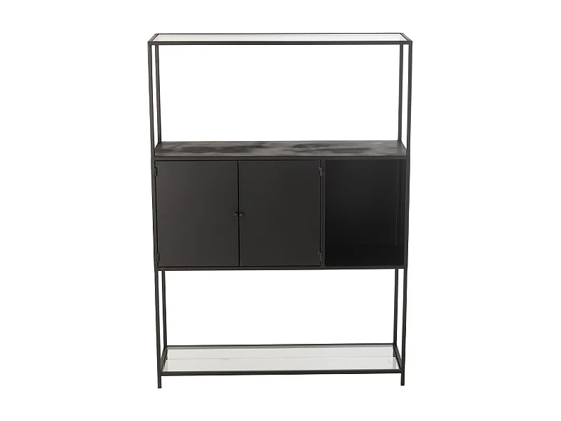 Étagère 2 Portes en Métal "Maryanne" 126cm Noir
