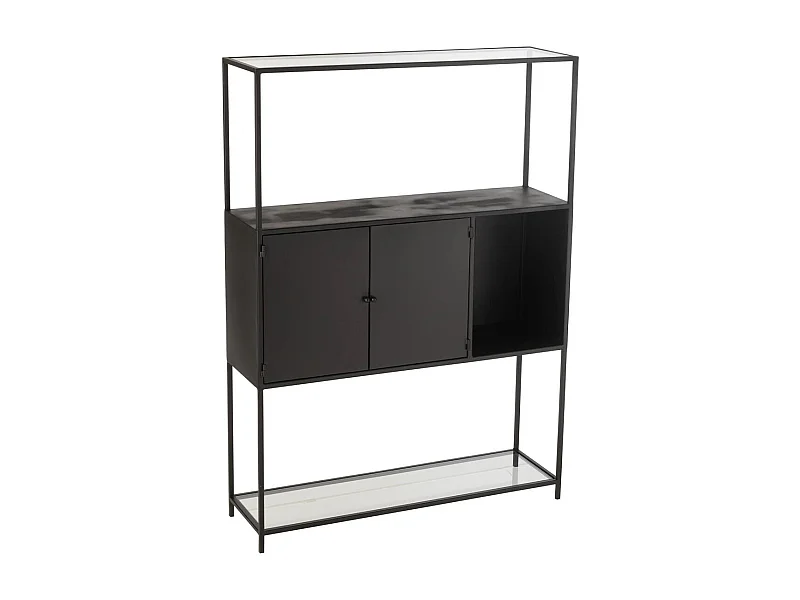 Étagère 2 Portes en Métal "Maryanne" 126cm Noir