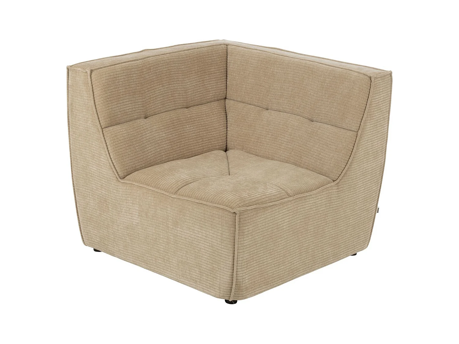 Module Canapé d'Angle Matelassé "Grid" 98cm Beige Foncé