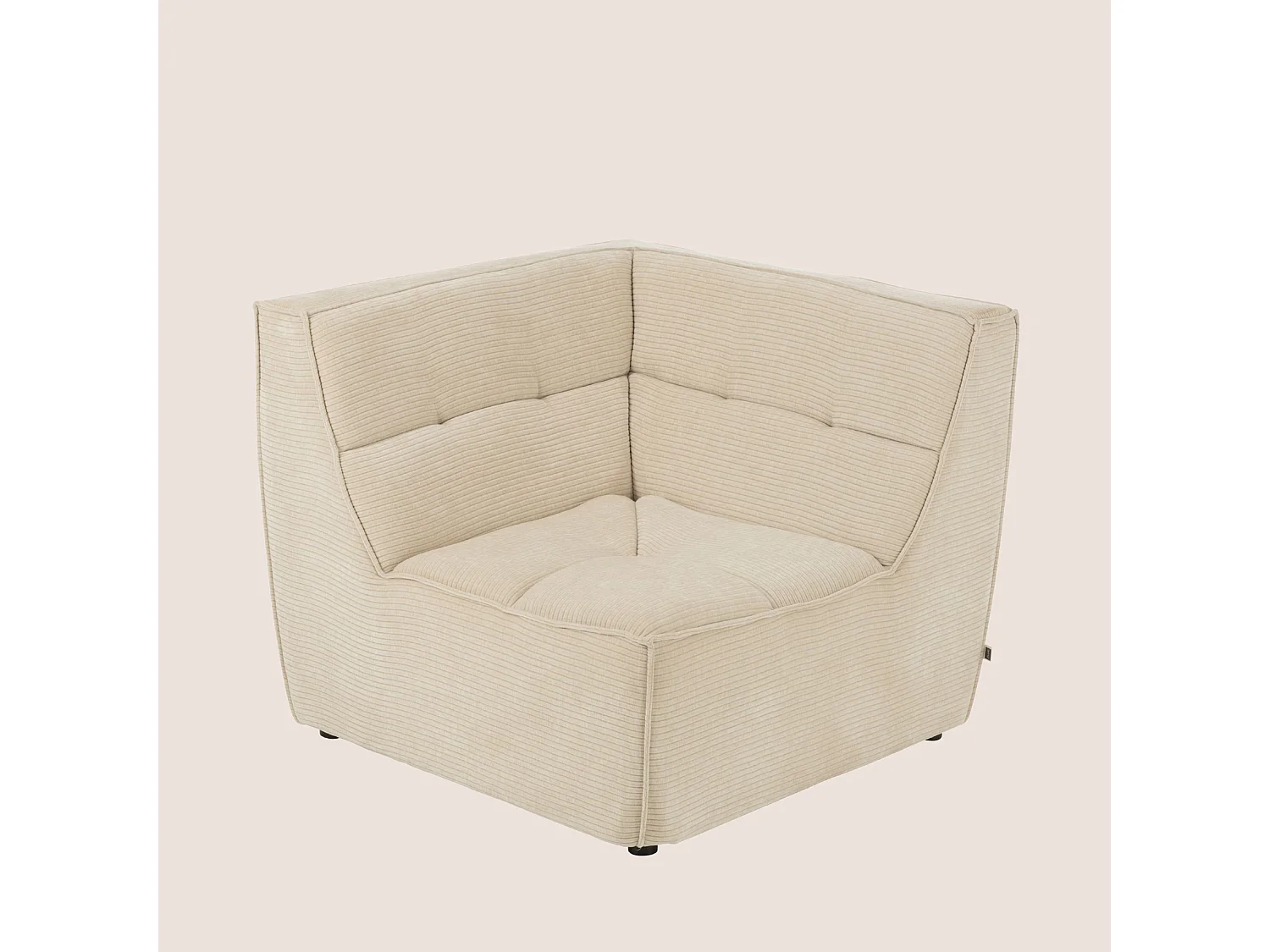 Module Canapé d'Angle Matelassé "Grid" 98cm Beige