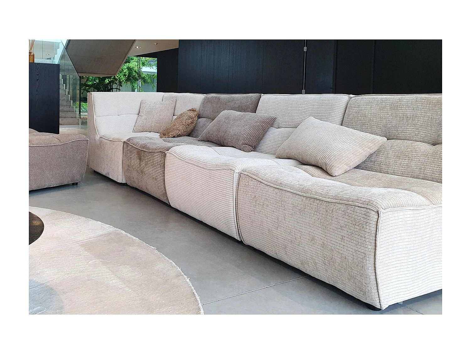 Module Canapé d'Angle Matelassé "Grid" 98cm Beige