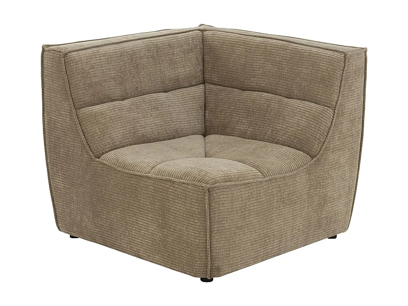 Module Canapé d'Angle Matelassé "Grid" 98cm Taupe Foncé