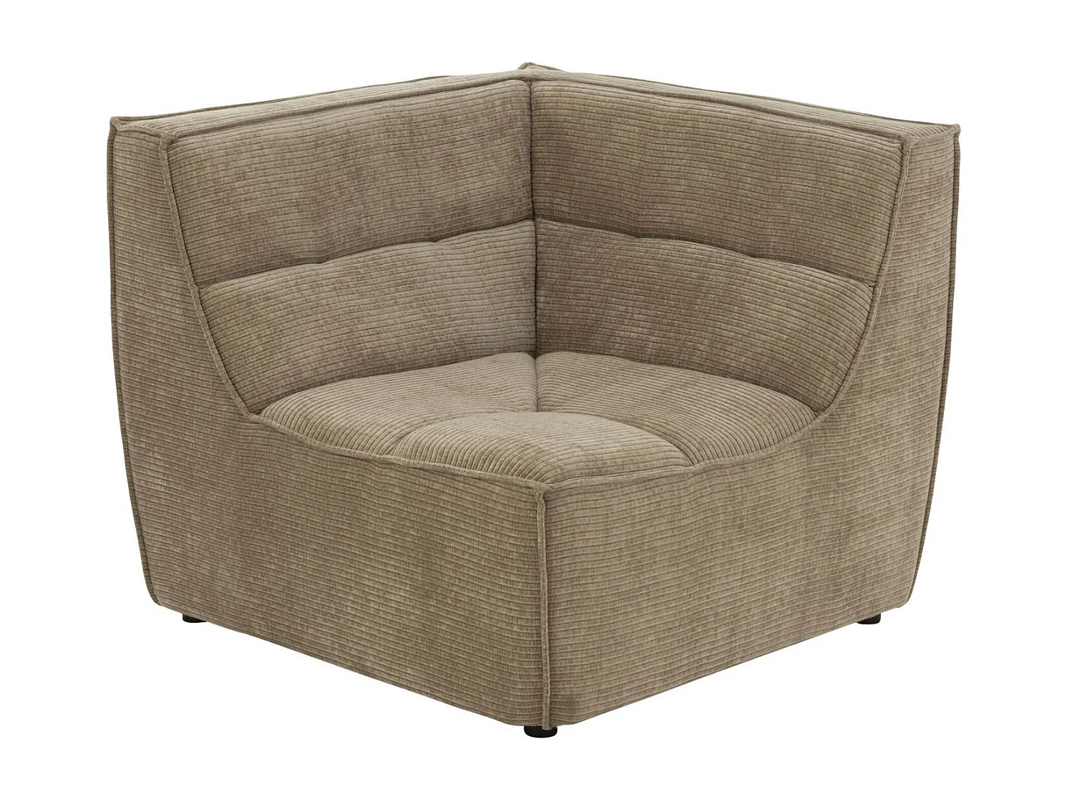 Module Canapé d'Angle Matelassé "Grid" 98cm Taupe Foncé