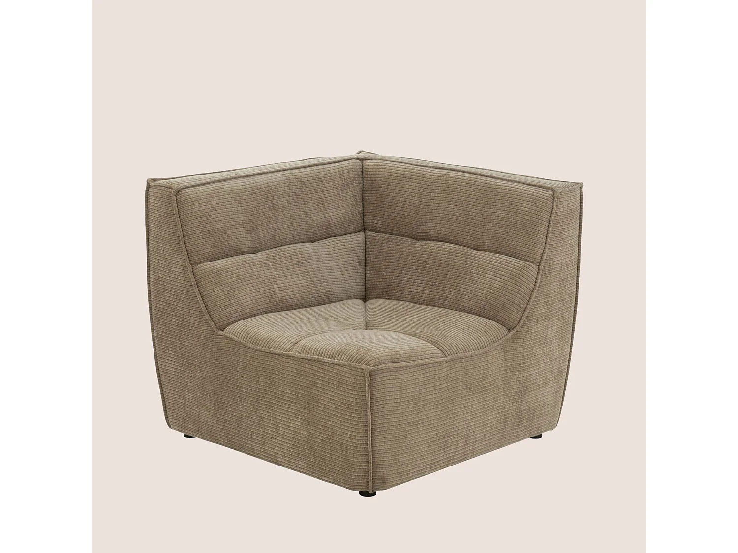 Module Canapé d'Angle Matelassé "Grid" 98cm Taupe Foncé