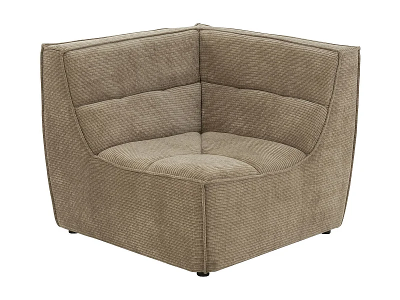 Module Canapé d'Angle Matelassé "Grid" 98cm Taupe Foncé