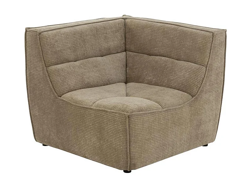 Module Canapé d'Angle Matelassé "Grid" 98cm Taupe Foncé
