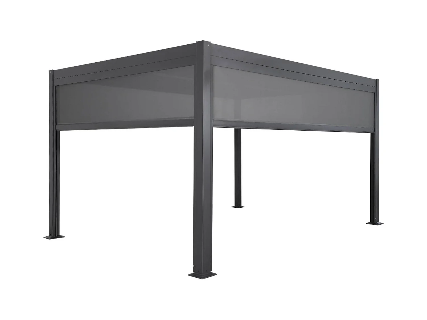 Pergola bioclimatique. aluminium et acier. 3x4m avec store 3m + store 4m