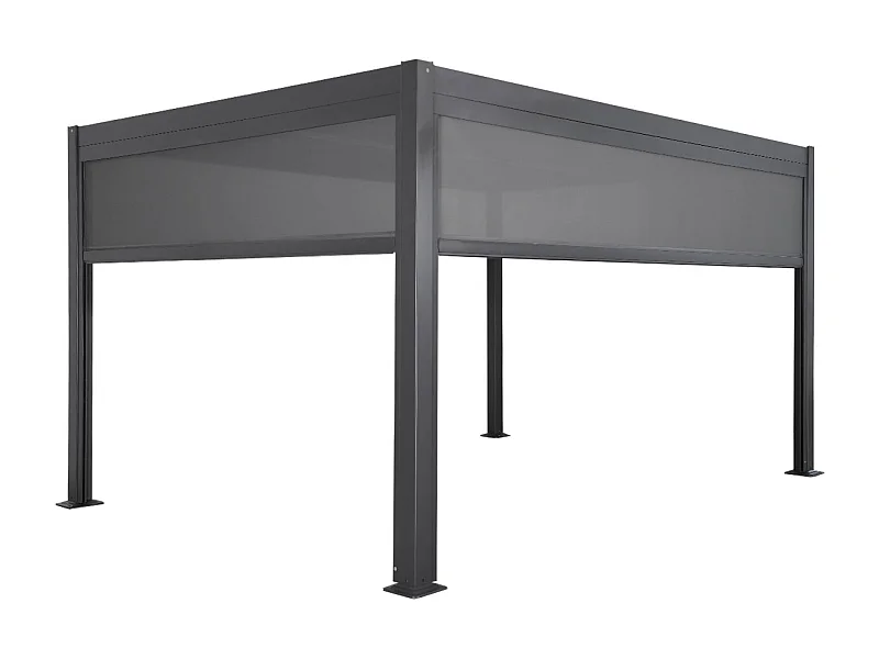 Pergola bioclimatique. aluminium et acier. 3x4m avec store 3m + store 4m