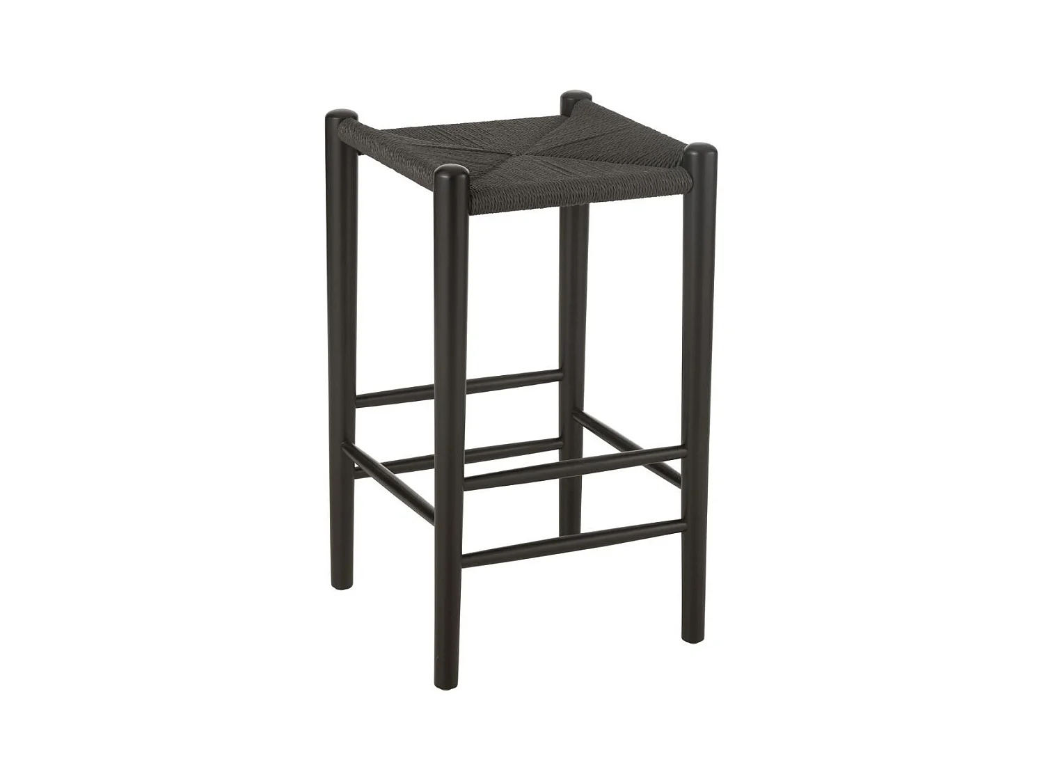 Tabouret de Bar en Bois "Orient" 66cm Noir