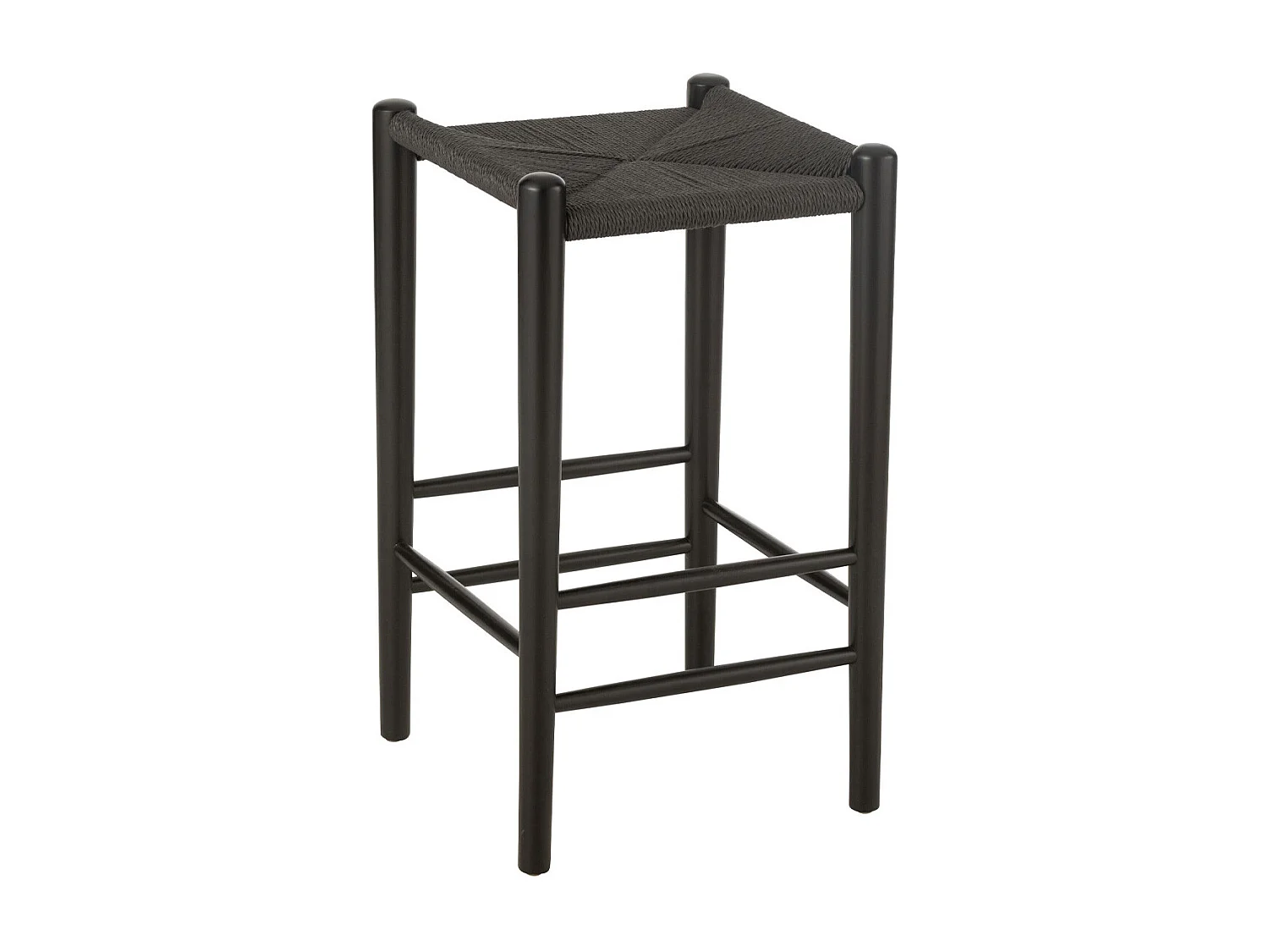 Tabouret de Bar en Bois "Orient" 66cm Noir