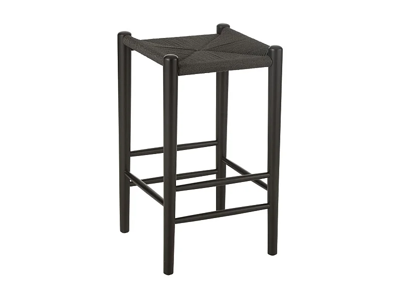 Tabouret de Bar en Bois "Orient" 66cm Noir
