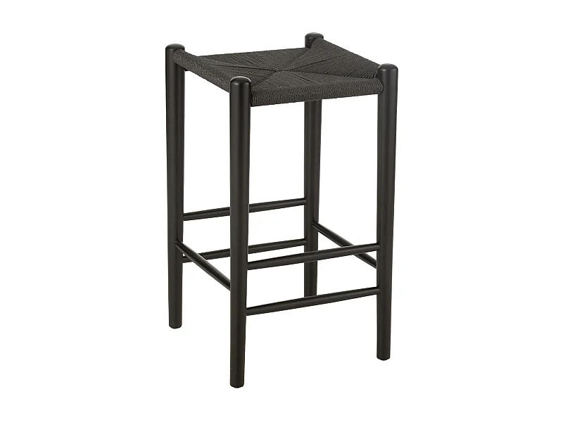 Tabouret de Bar en Bois "Orient" 66cm Noir