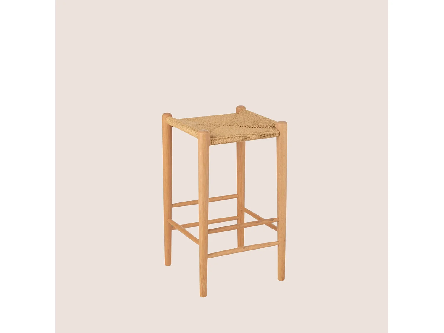 Tabouret de Bar en Bois "Orient" 66cm Naturel