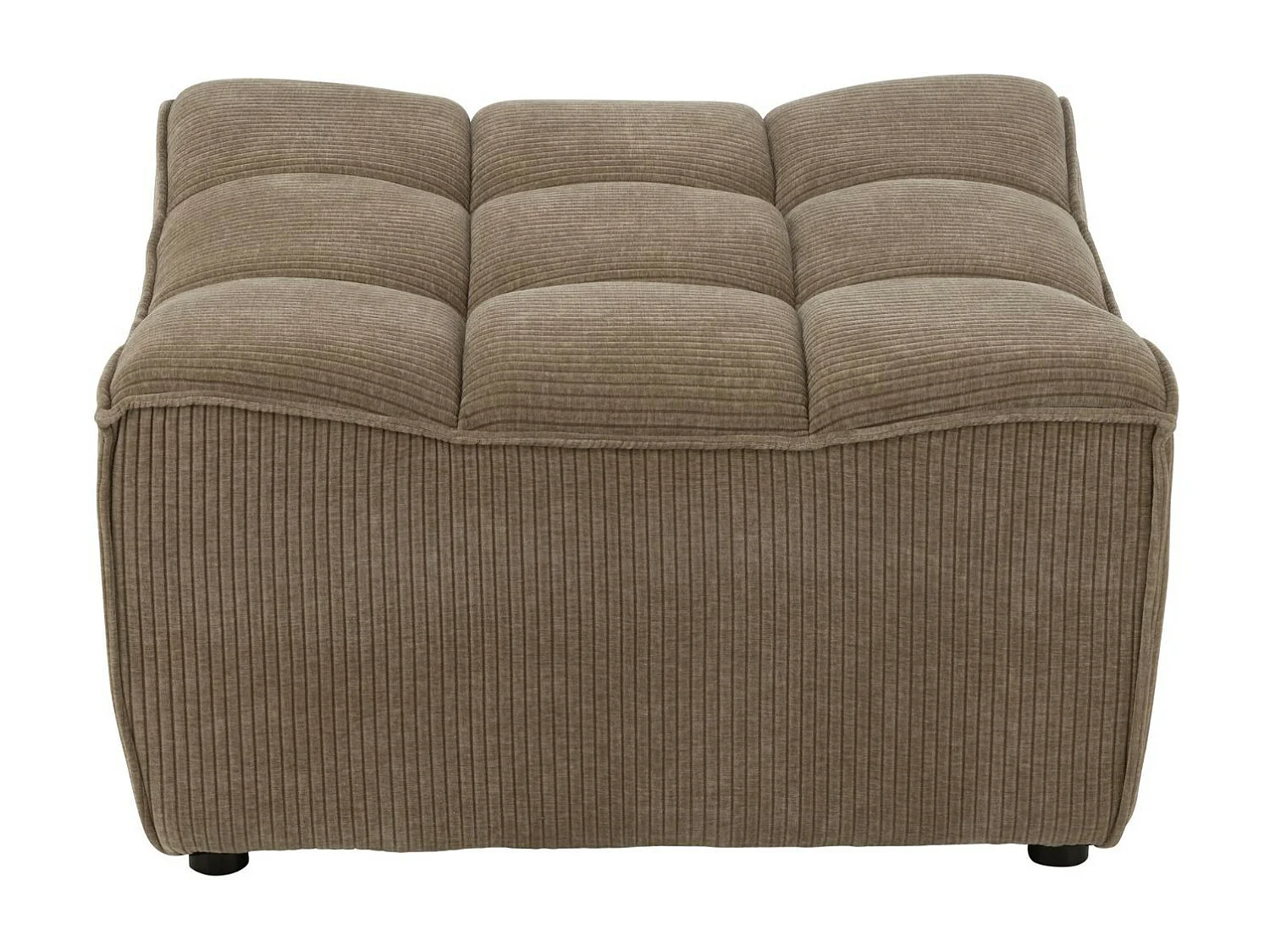 Pouf Matelassé "Grid" 92cm Taupe Foncé