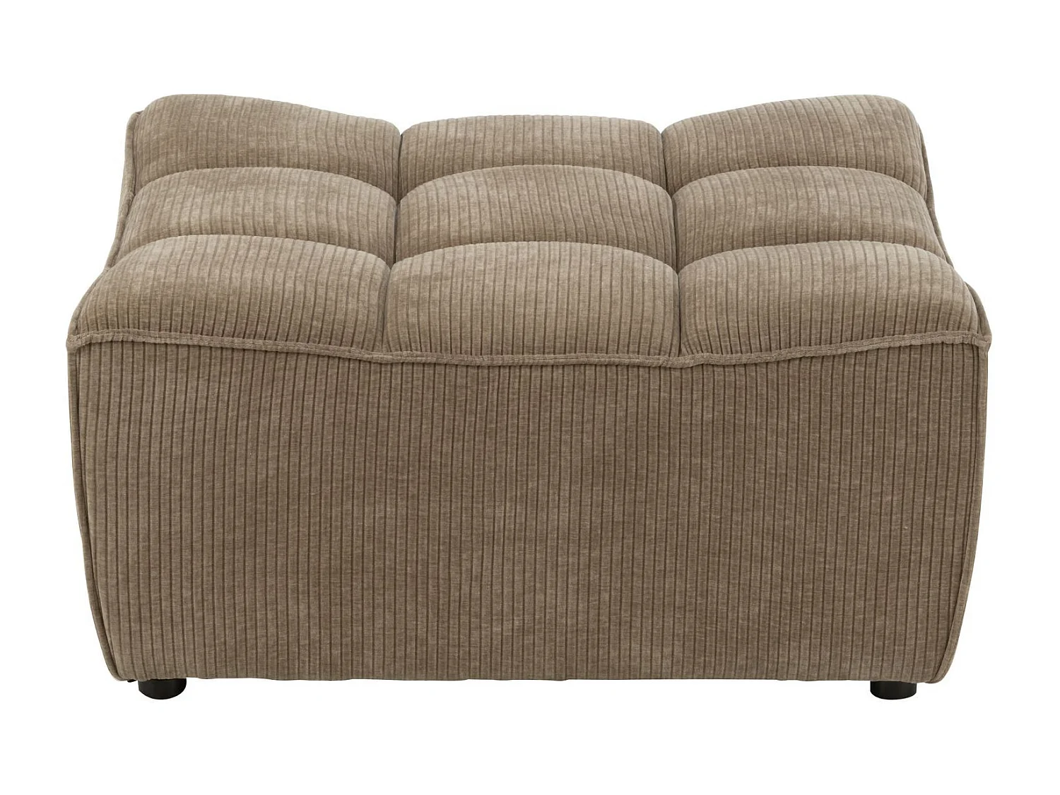 Pouf Matelassé "Grid" 92cm Taupe Foncé