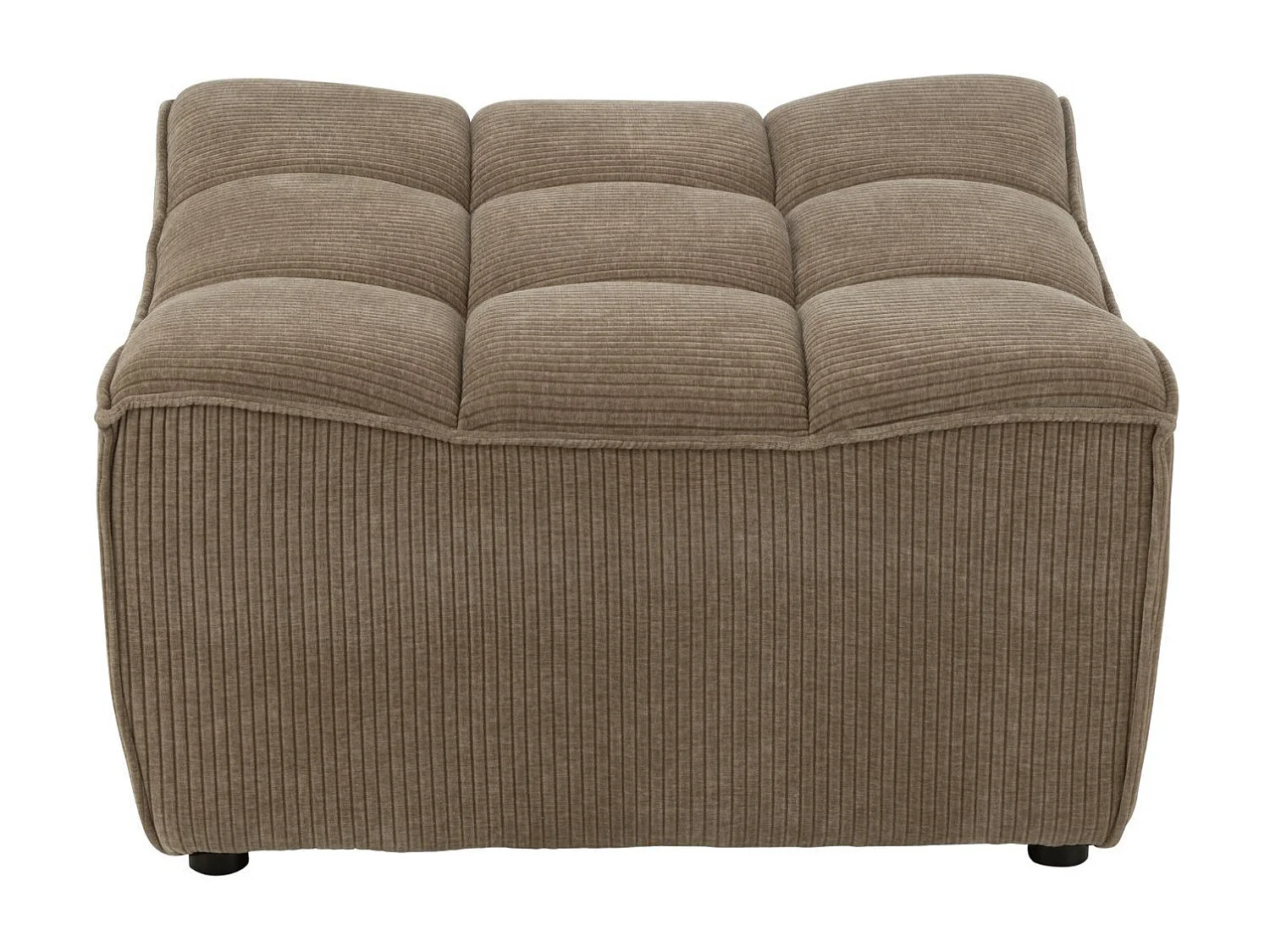 Pouf Matelassé "Grid" 92cm Taupe Foncé