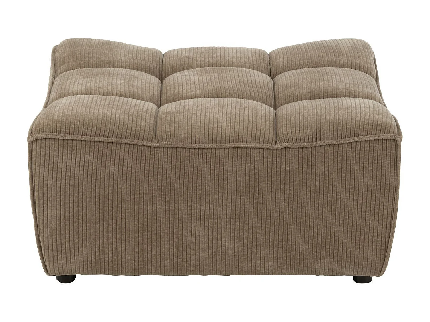 Pouf Matelassé "Grid" 92cm Taupe Foncé