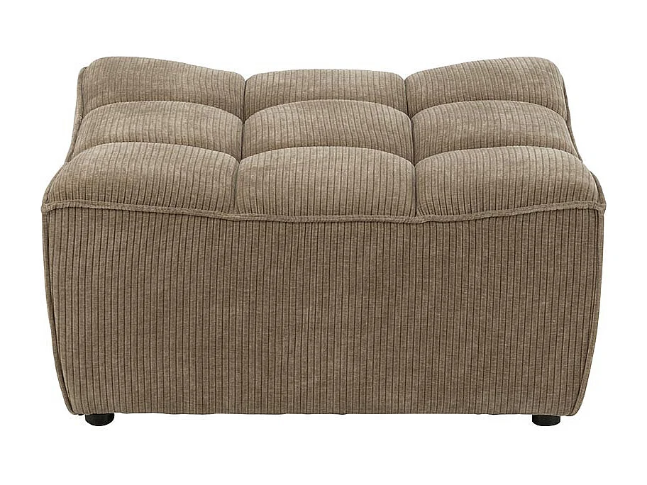 Pouf Matelassé "Grid" 92cm Taupe Foncé