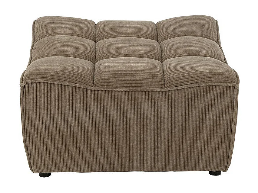 Pouf Matelassé "Grid" 92cm Taupe Foncé