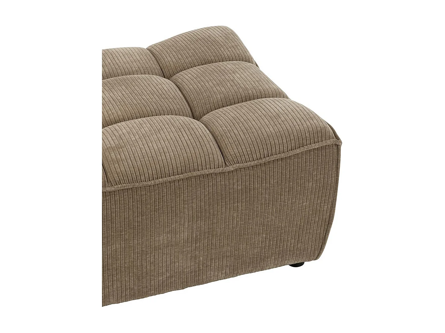 Pouf Matelassé "Grid" 92cm Taupe Foncé