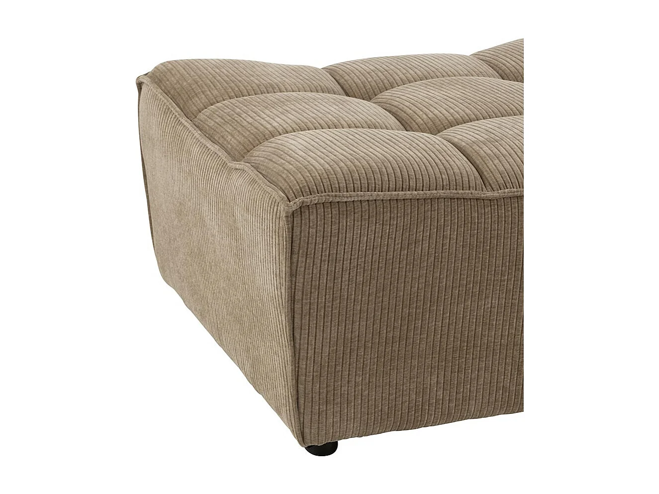Pouf Matelassé "Grid" 92cm Taupe Foncé