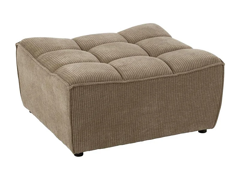 Pouf Matelassé "Grid" 92cm Taupe Foncé