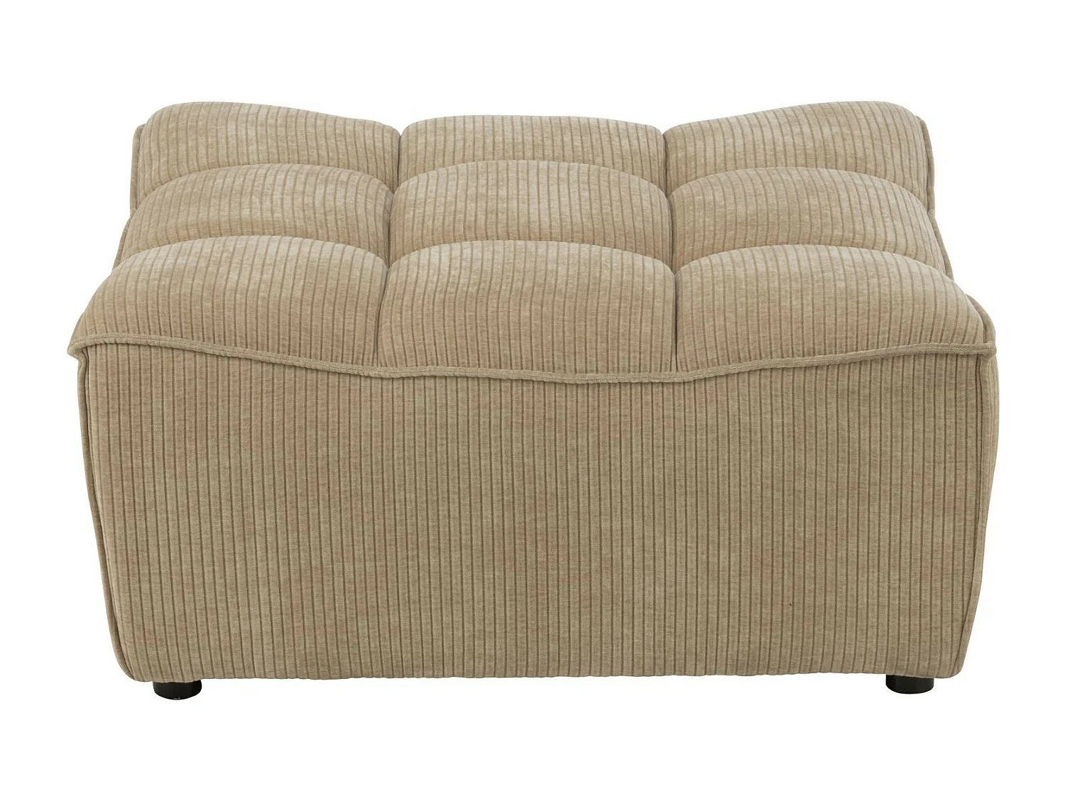 Pouf Matelassé "Grid" 92cm Beige Foncé