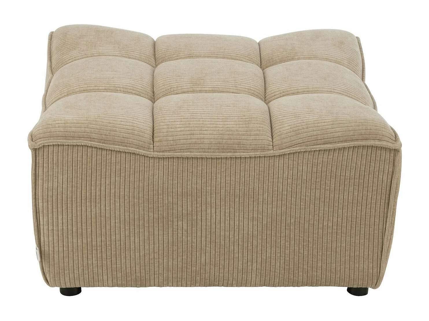 Pouf Matelassé "Grid" 92cm Beige Foncé