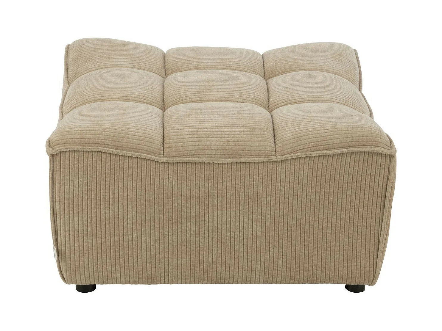 Pouf Matelassé "Grid" 92cm Beige Foncé
