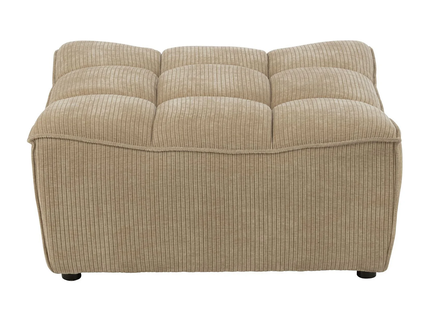 Pouf Matelassé "Grid" 92cm Beige Foncé
