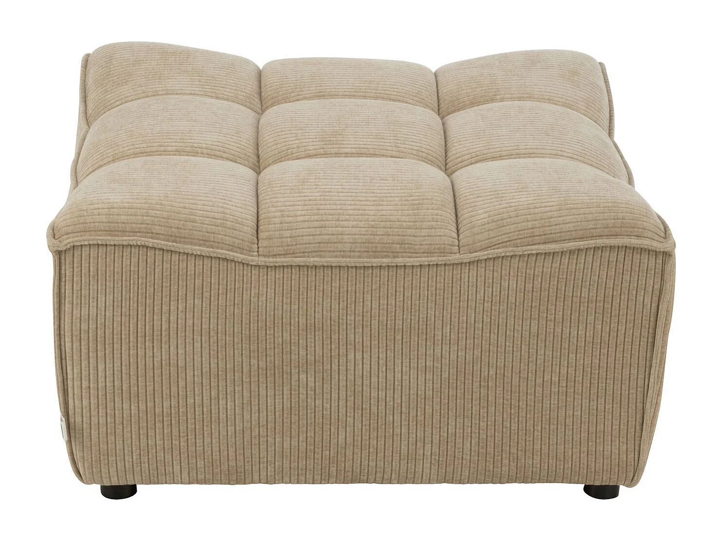 Pouf Matelassé "Grid" 92cm Beige Foncé